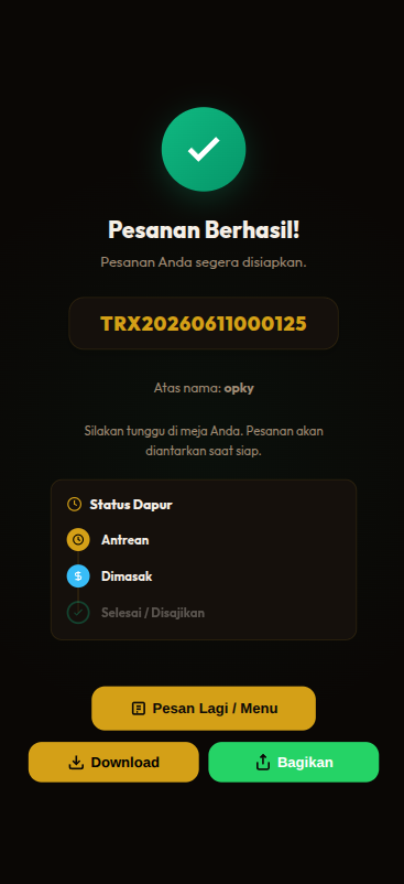 Tampilan mobile self-order